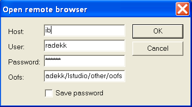 Open remote browser dialog box