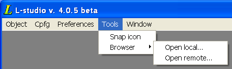 Tools menu