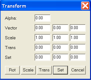 Transform dialog box